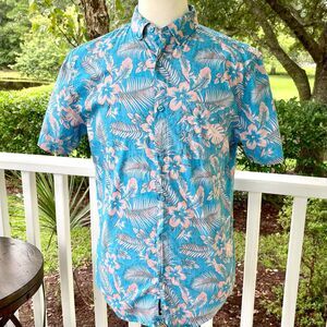 Visive Blue/Pink Hawaiian Shirt. Medium.